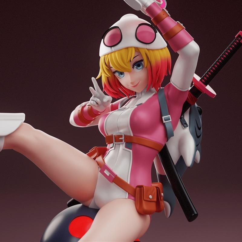 漫威 Gwenpool 3D打印模型|Tenshi Figures – Marvel – Gwenpool – 3D Print Model STL