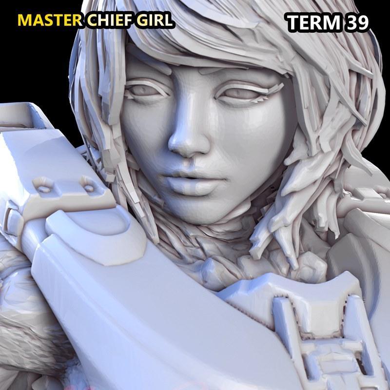 Master Chief少女 3D打印模型|Master Chief Girl – Term 39 – 3D Print Model STL