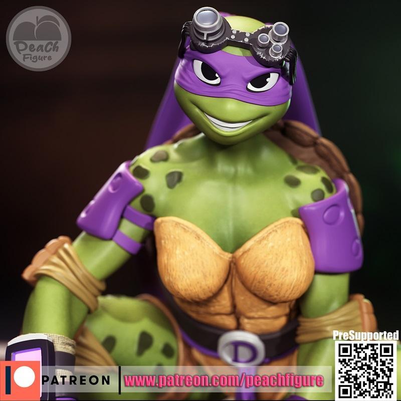 桃形女 - 变形金刚 - 柯博文 - 3D打印模型|Peach Figure – TMNT – Donatello Female – 3D Print Model STL