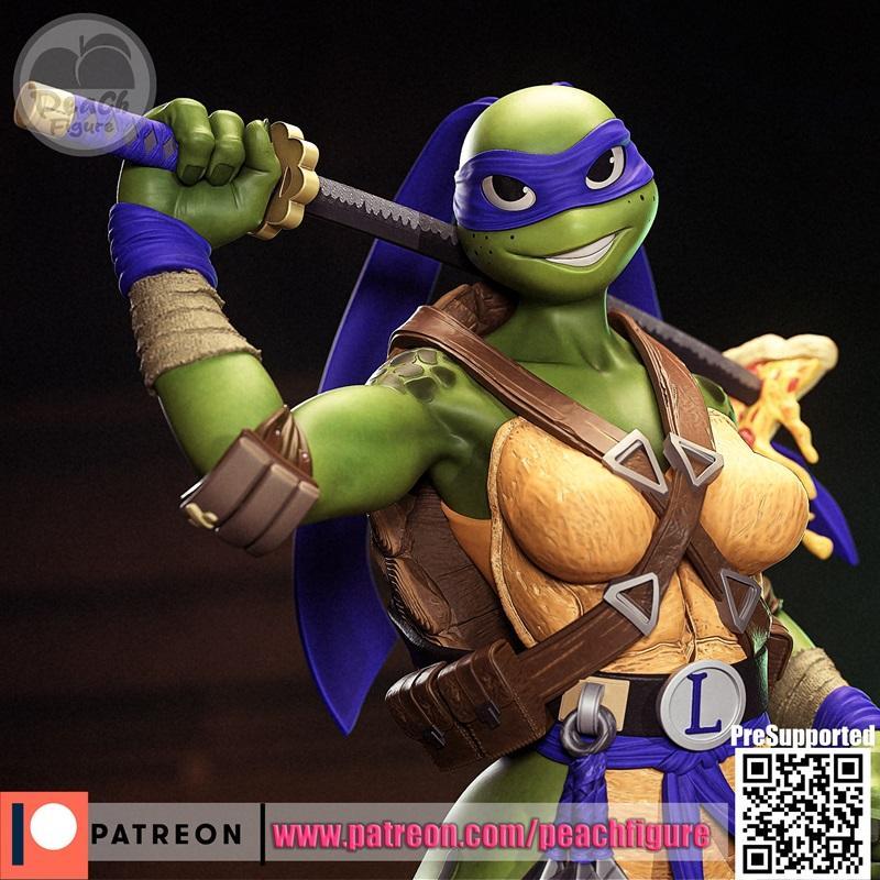 桃形——忍者神龟——莱昂纳多女性——3D打印模型|Peach Figure – TMNT – Leonardo Female – 3D Print Model STL