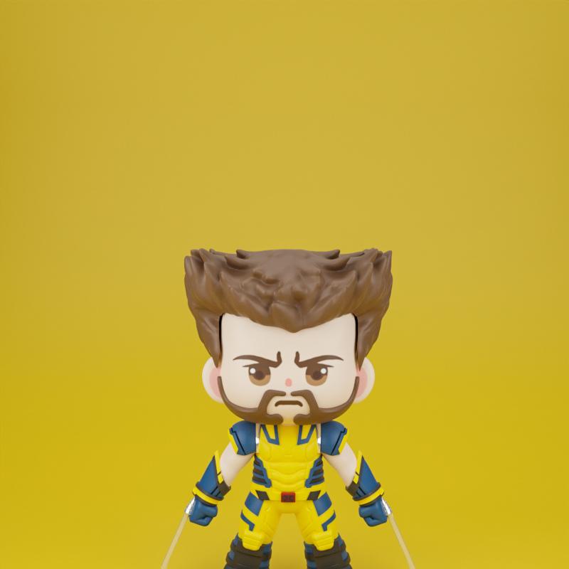 Chibit 082 – 灰色狼人 3D打印模型|Chibit 082 – Wolverine – 3D Print Model
