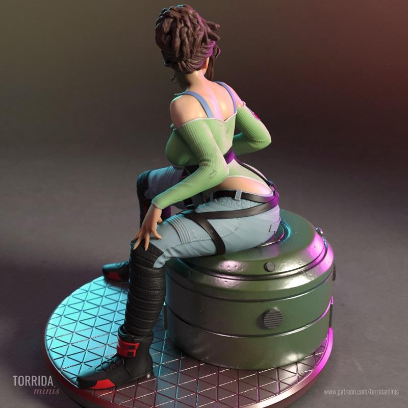 Torrida Minis - 赛博朋克系列 - 万帕尔默 3D打印模型|Torrida Minis – Cyberpunk – Panam Palmer – 3D Print Model STL