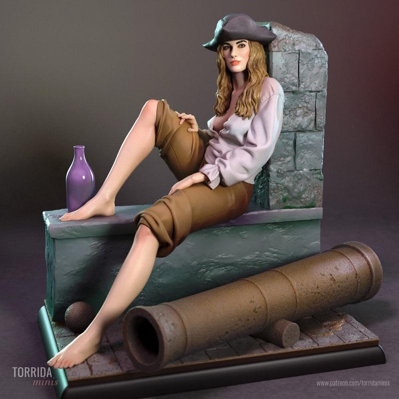 加勒比海盗 伊丽莎白·斯万 3D打印模型|Torrida Minis – Pirates of the Caribbean – Elizabeth Swann – 3D Print Model