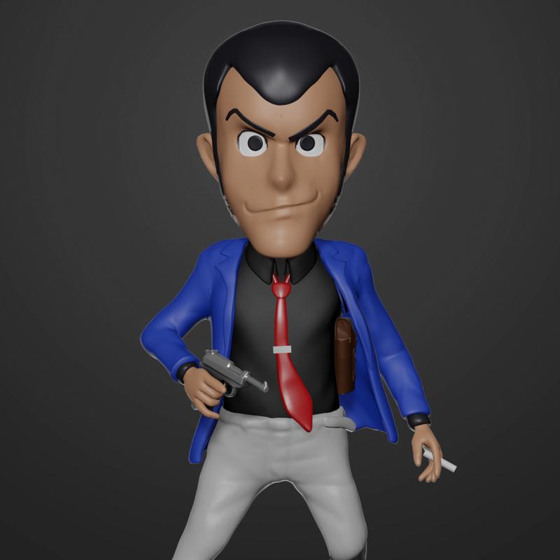 《名侦探柯南3D打印模型》|Lupin the Third Bobblehead – 3D Rrint Model