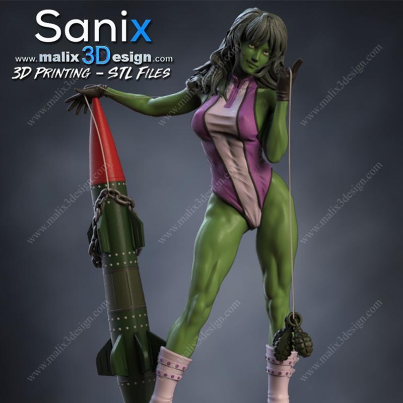 Sanix - 露娜·希尔 - 3D打印模型|Sanix – SHE HULK – 3D Print Model STL