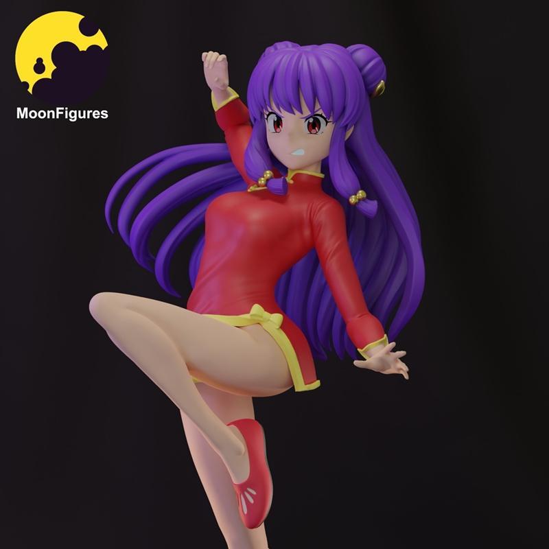 月之图腾——乱马与雏田 3D打印模型|Moon Figures – Ranma – Shampoo – 3D Print Model STL