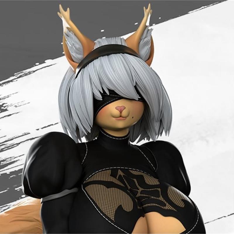 Anyonensfw – 2B furry – 3D Print Model STL