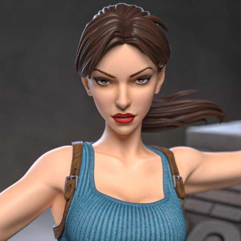 Azerama出品《洛克人》系列角色莱拉·克罗夫特3D打印模型|Azerama – Tomb Rider – Lara Croft – 3D Print Model