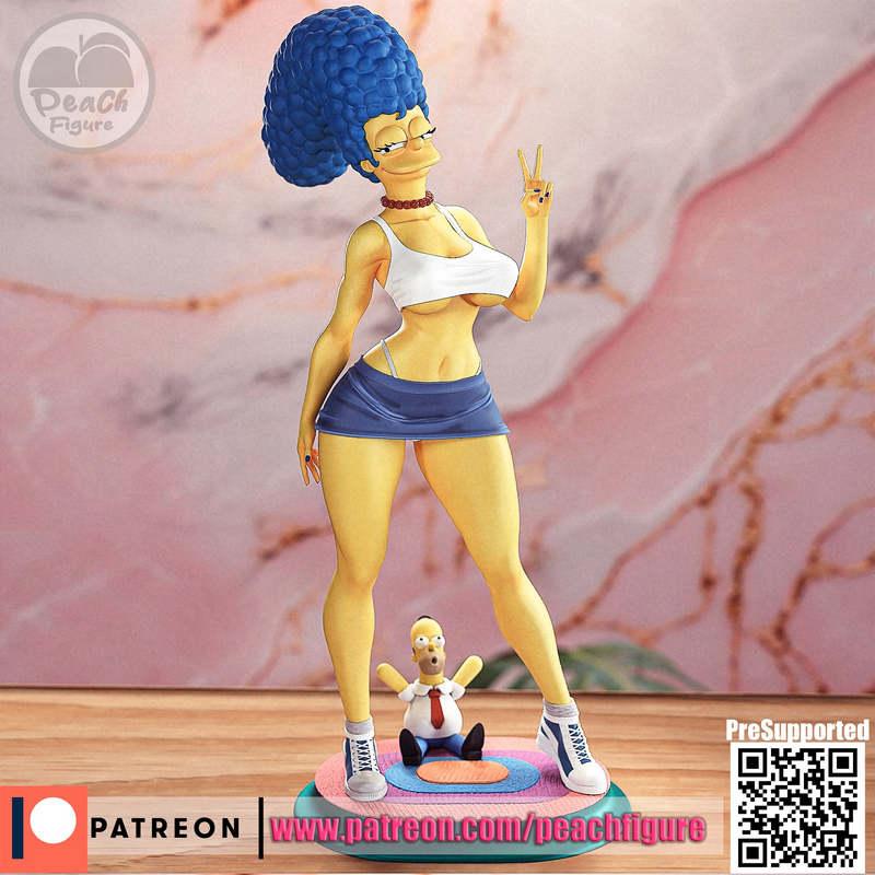 3D打印模型：辛普森一家·玛姬·辛普森|Peach Figure – The Simpsons – Marge Simpson – 3D Print Model