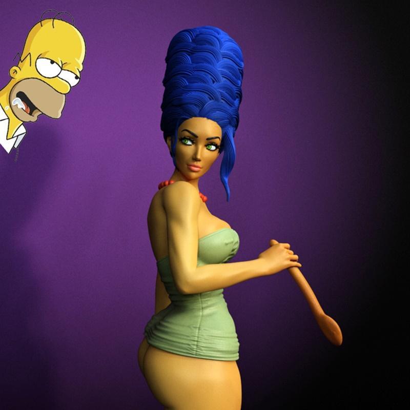 独家 - 《辛普森一家》3D打印模型|Exclusive – Marge Simpson – 3D Print Model STL