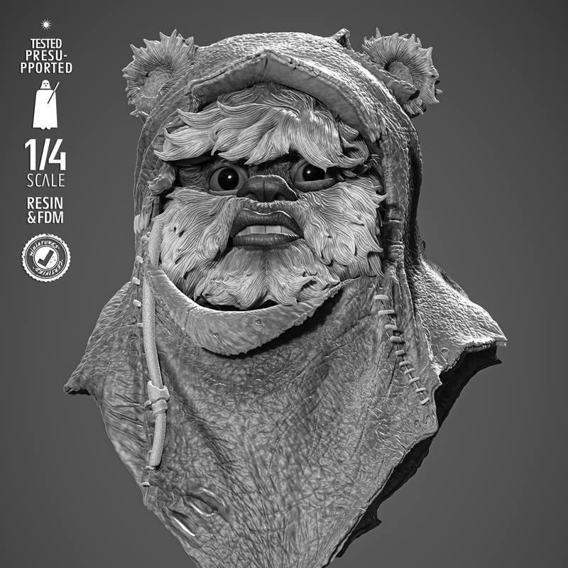 SW3D - 埃索克斯人物头像立体模型|SW3D – Ewoks Portrait Bust – 3D Print Model STL