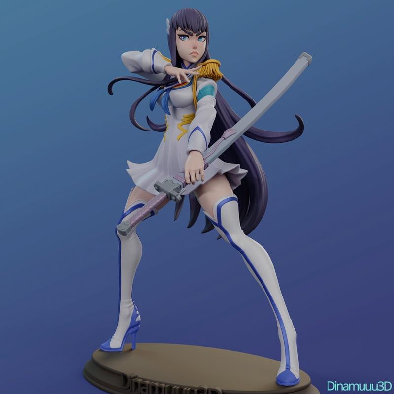Dinamuuu3D - 《杀戮尖塔》萨特姬琉因 3D打印模型|Dinamuuu3D – Kill La Kill – Satsuki Kiryuin – 3D Print Model STL