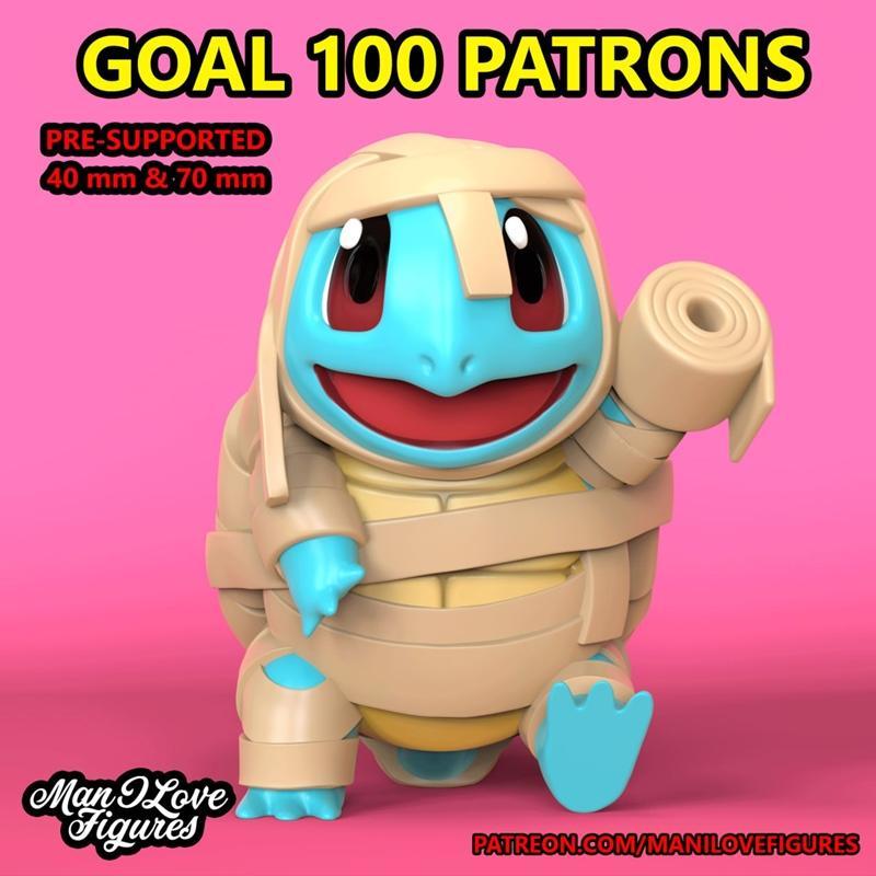 我爱的萌物——小火龙 3D打印模型|Man I Love Figures – Squirtle – 3D Print Model STL