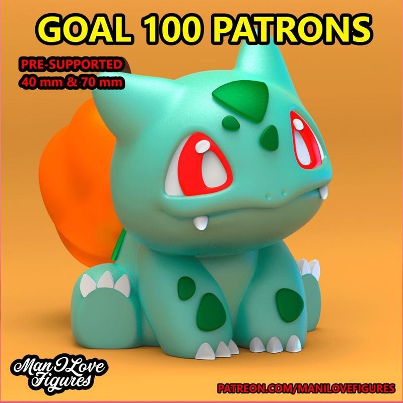 我爱的图腾——宝可梦：草苗宝可梦 Bulbasaur 3D打印模型|Man I Love Figures – Bulbasaur – 3D Print Model STL