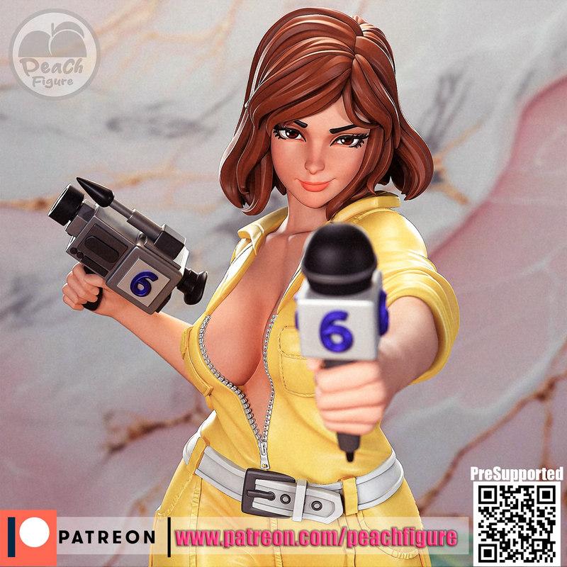 桃形设计——艾普莉尔·奥尼尔——3D打印模型|Peach Figure – April O’Neil – 3D Print Model