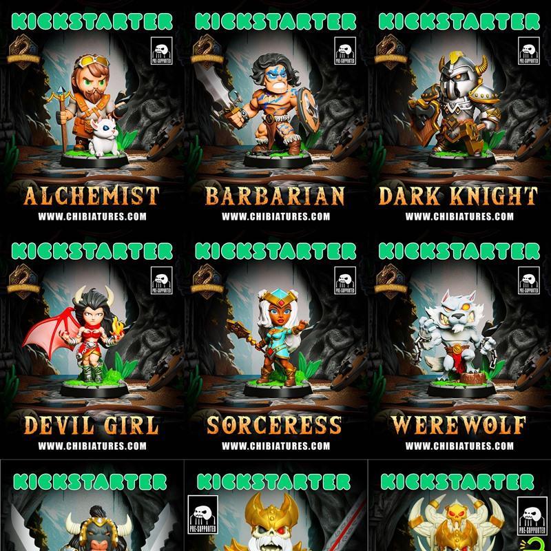 Chibiatures Kickstarter 3D打印模型：动漫游戏角色迷你玩偶STL文件|Chibiatures Kickstarter – 3D Print Model STL
