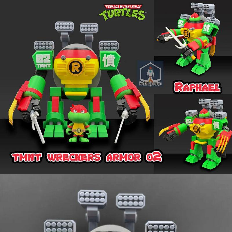 TMNT 魔王装甲 02 - 雷帕尔 3D打印模型|TMNT Wreckers Armor 02 – Raphael – 3D Print Model