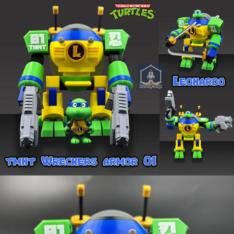 TMNT 魔王装甲 01 - 乐蒂诺 3D打印模型|TMNT Wreckers Armor 01 – Leonardo – 3D Print Model