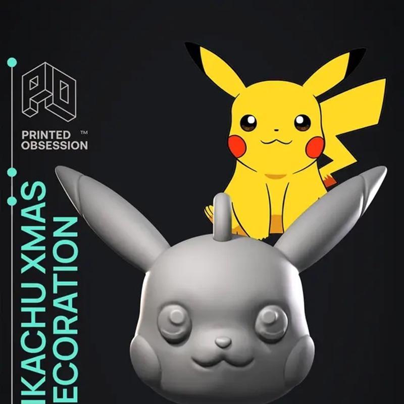 宝可梦皮卡丘圣诞树装饰3D打印模型|Pikachu – Pokémon – Fan Art – Christmas Tree Ornament – 3D Print Model STL