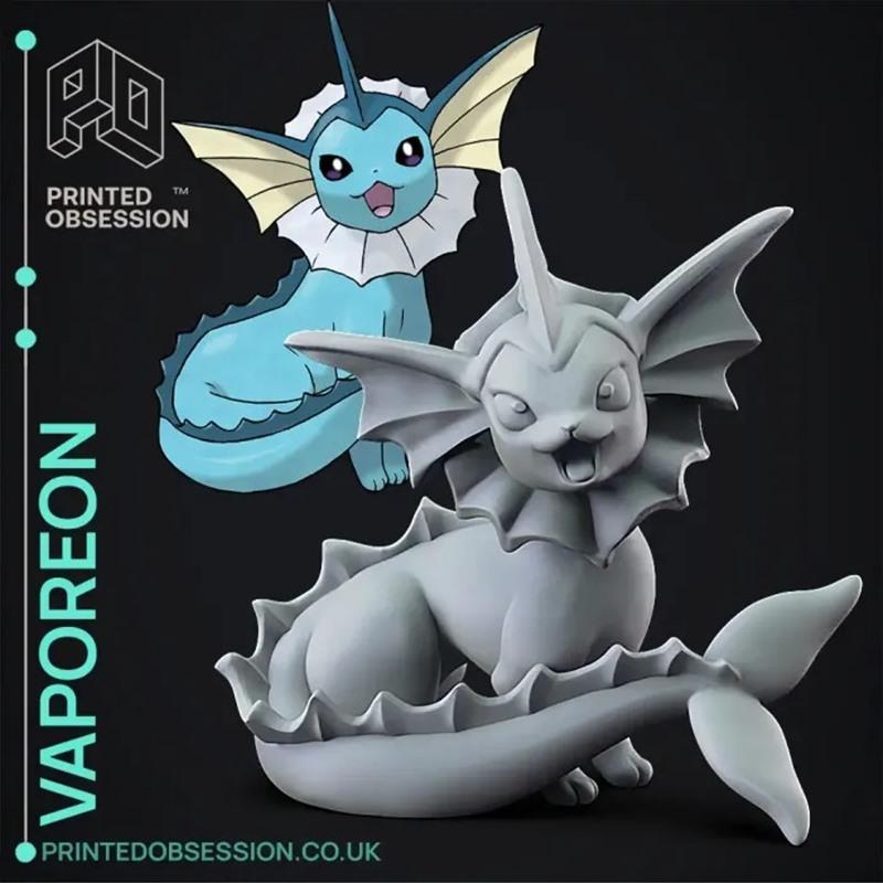 宝可梦Vaporeon 3D打印模型|Vaporeon – Pokemon – Fan Art – 3D Print Model STL