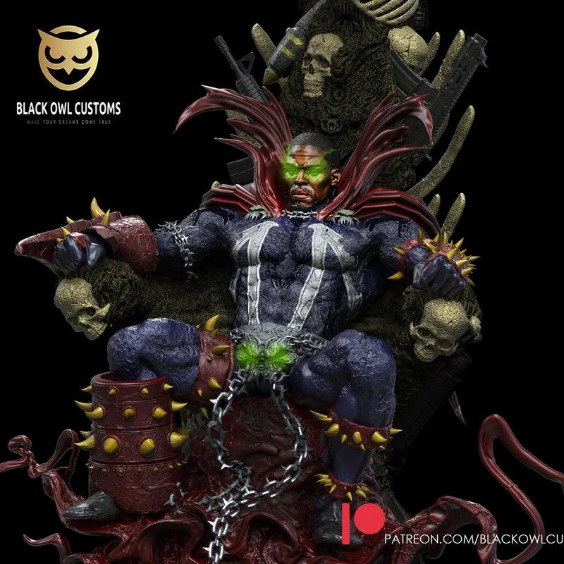 黑鸦定制 - 庄严王座BOC - 3D打印模型|Black Owl Customs – Spawn on Throne BOC – 3D Print Model