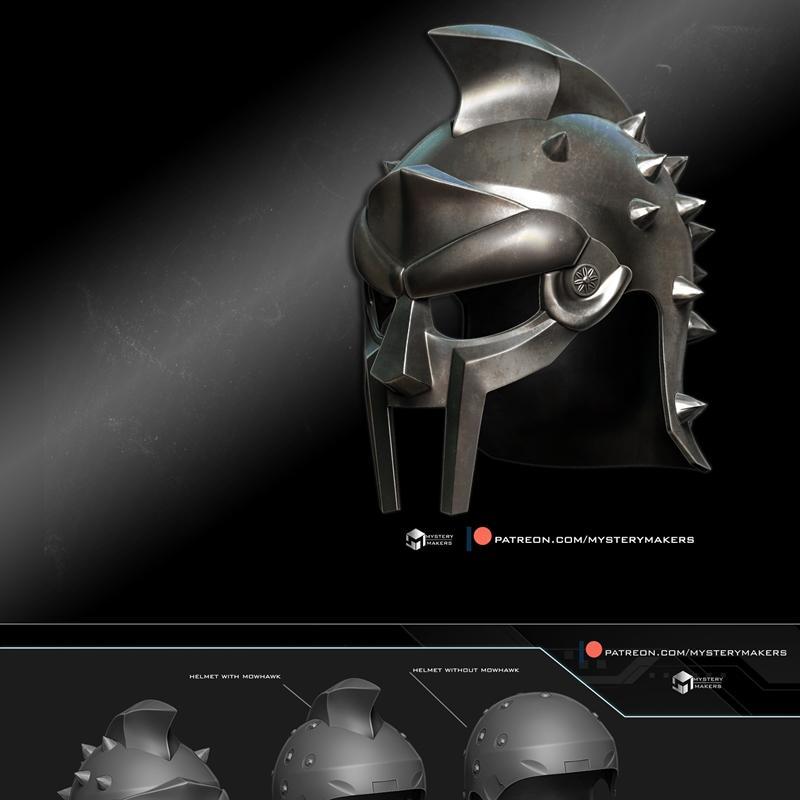 Maximus战盔 3D打印模型|Maximus – Gladiator helmet – 3D Print Model STL