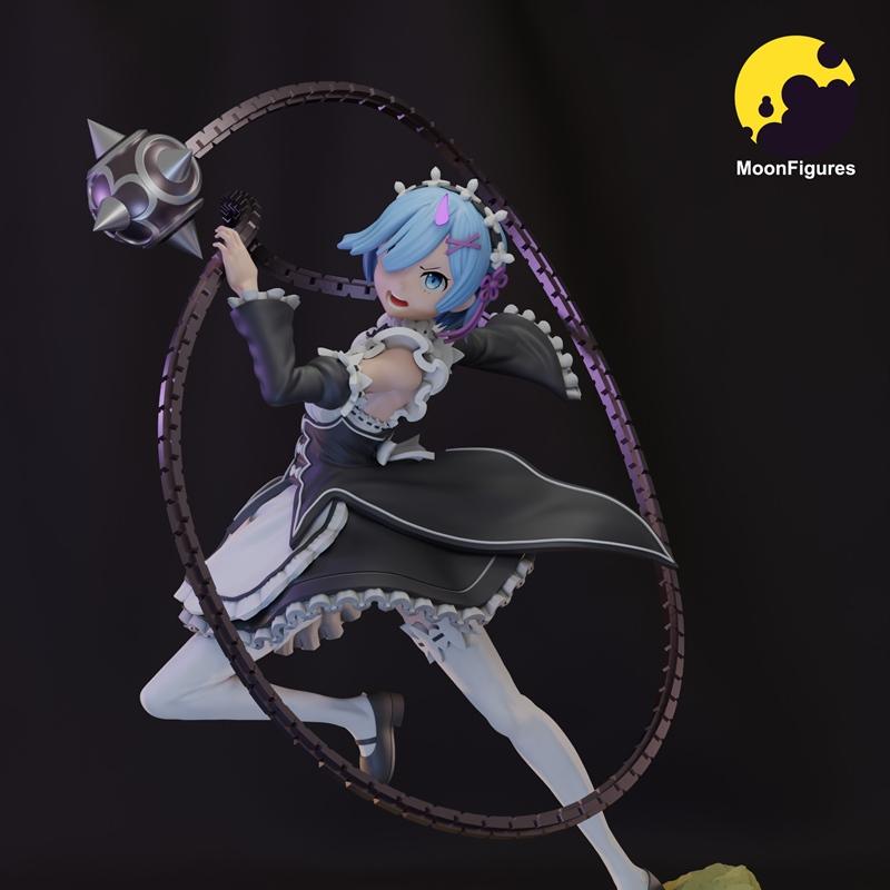Moon Figures – Re Zero – Rem – 3D Print Model STL