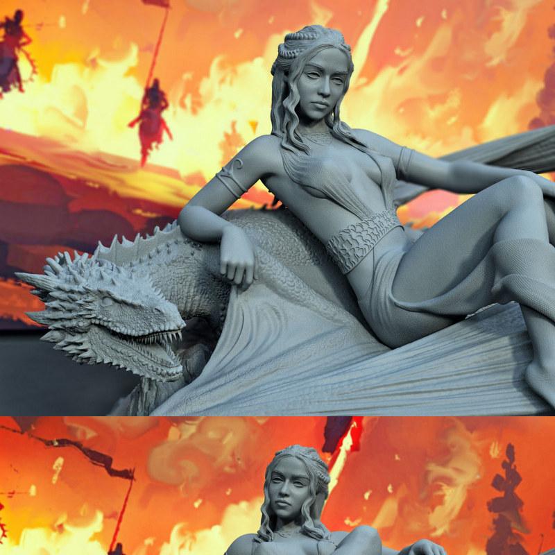 龙妈达雅莉丝 3D打印模型|Daenerys Targaryen – 3D Print Model