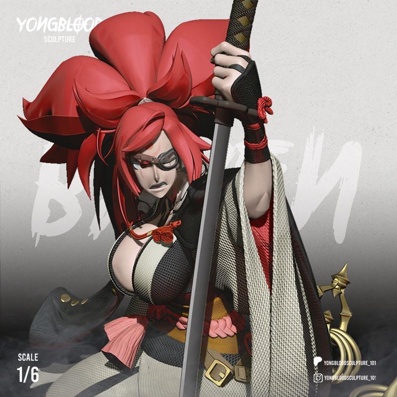 Yongblood雕塑模型 - 进击的巨人 - 巴金斯 3D打印模型|Yongblood Sculpture – Guilty Gear – Baiken – 3D Print Model STL