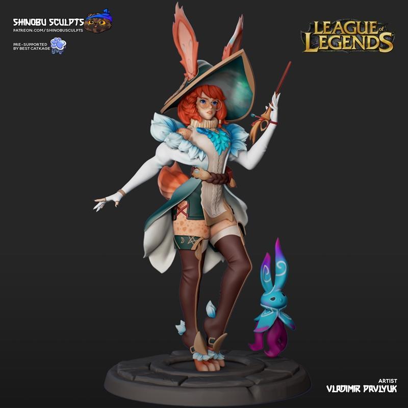 光之女神——英雄联盟·胜男雕塑·3D打印模型|Aurora – League Of Legends – Shinobu Sculpt – 3D Print Model STL