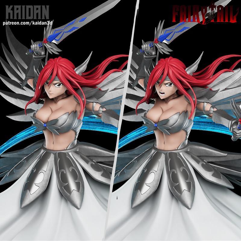 Kaidan3D - 《妖精的尾巴》艾尔莎 3D打印模型|Kaidan3D – Erza – 3D Print Model STL