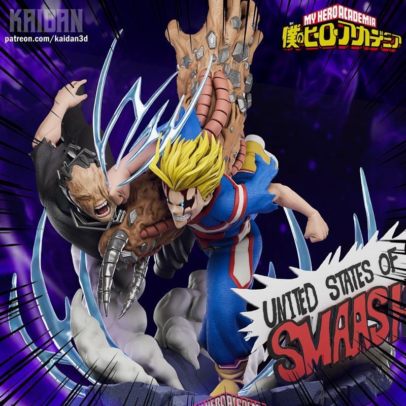 Kaidan3D - 《一人之下》所有力量 vs 所有意志 3D打印模型|Kaidan3D – All Might vs All For One – 3D Print Model STL
