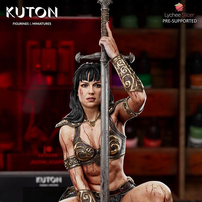 Kuton 3D打印模型：Xena角色雕塑|Kuton Figurines – Xena – 3D Print Model STL