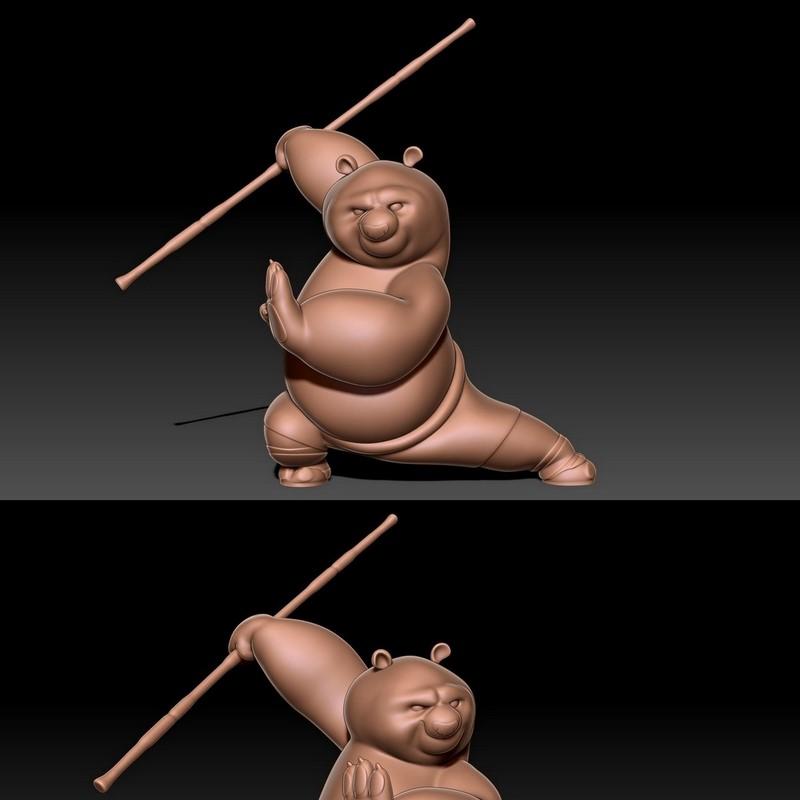 功夫熊猫 Po - 3D打印模型|Kung Fu Panda Po – Pose 1 – 3D Print Model