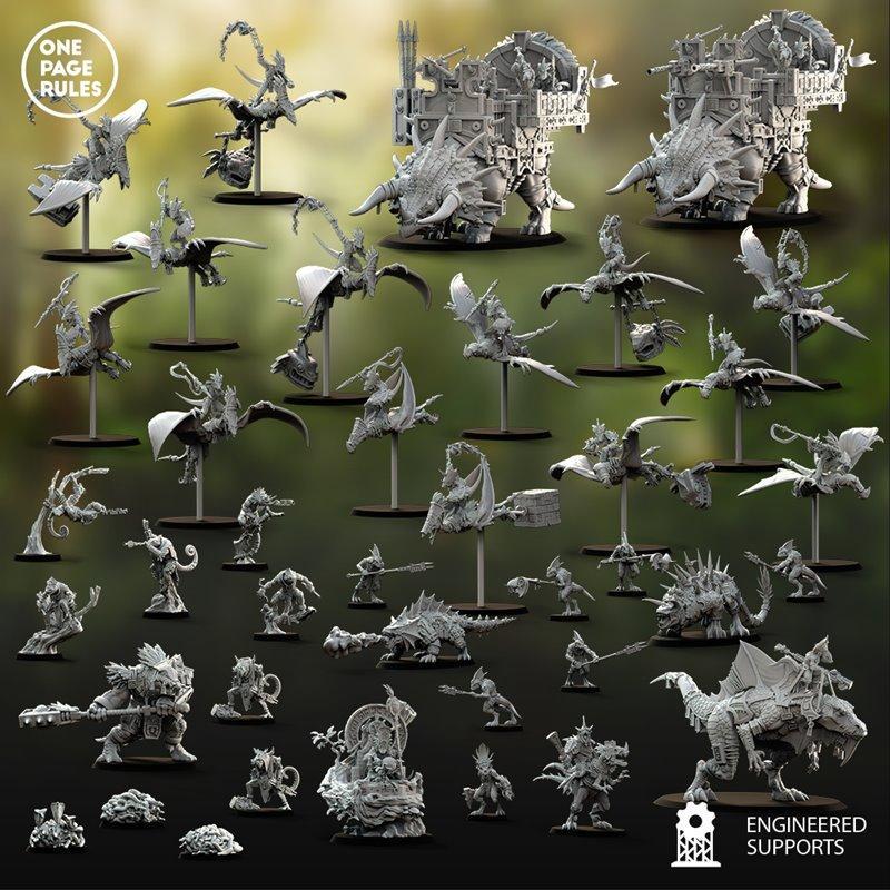 萨里安军团2：3D打印模型套装|One Page Rules – Saurians – Army Bundle 2 – 3D Print Model STL