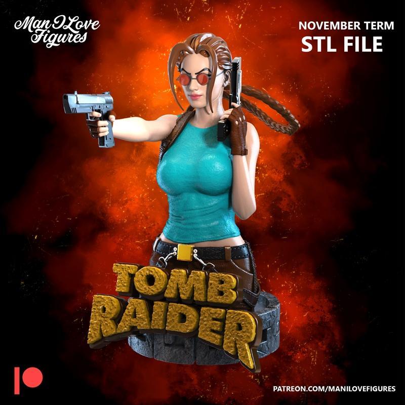 莉娜·克罗夫特 3D打印模型 STL|Lara Croft Bust – 3D Print Model STL