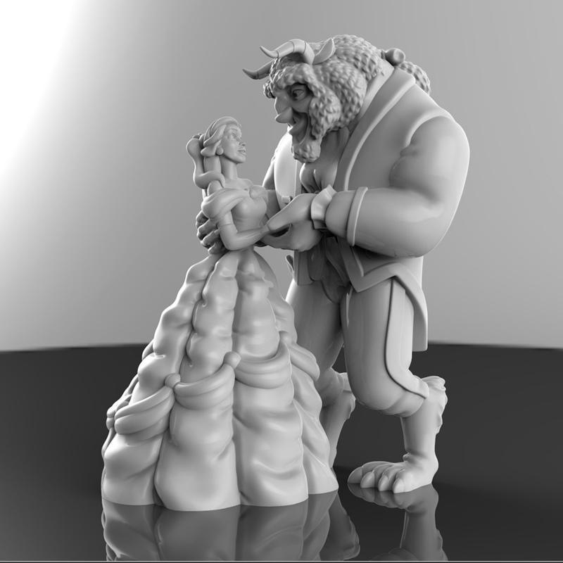 Beast之美的3D打印模型|Beauty and the Beast – 3D Print Model STL