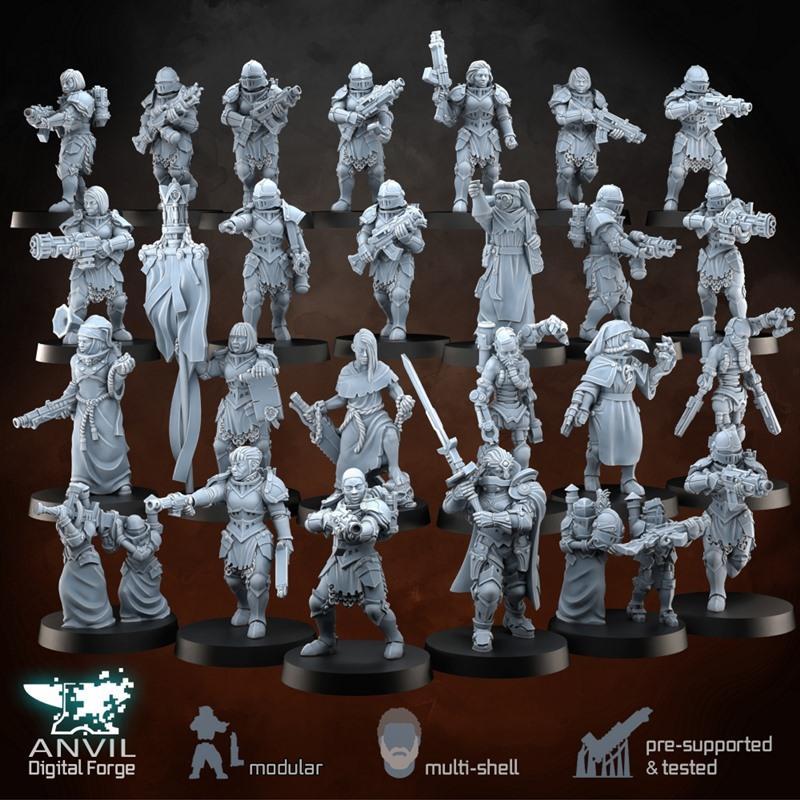 燃烧玫瑰的战线步兵——3D打印模型|Daughters of the Burning Rose Battleline Infantry – 3D Print Model STL