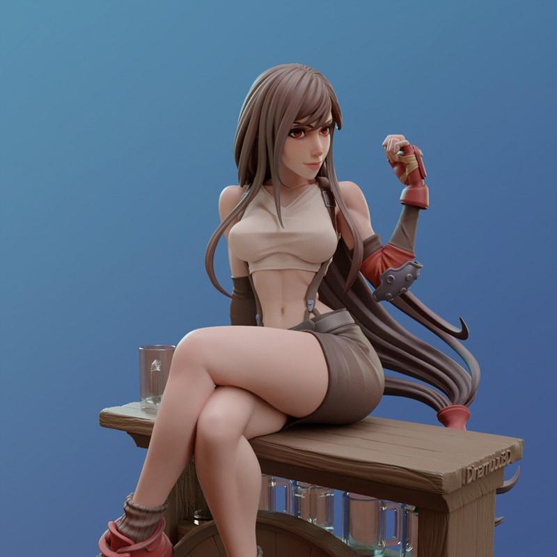 Dinamuuu3D - 雷神之锤3D打印模型 - Tifa Lockhart|Dinamuuu3D – Tifa Lockhart – 3D Print Model STL
