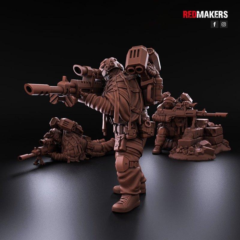 空中部队——狙击手——3D打印模型|Airborne Division – Snipers – 3D Print Model STL