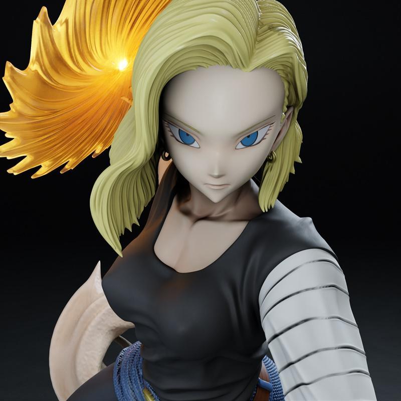 Android 18 - 龙珠 3D打印模型 STL|Android 18 – Dragon Ball includes nude – 3D Print Model STL