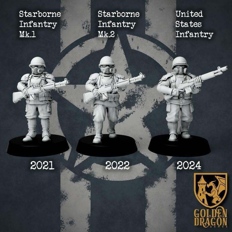 Golden Dragon Games – United States – Infantry – 3D Print Model STL