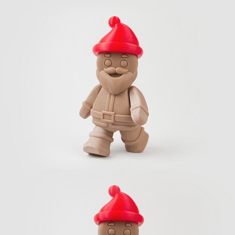 可动姜饼圣诞老人 3D打印模型|Fab365 – Movable Gingerbread Santa Claus 3D Print Model