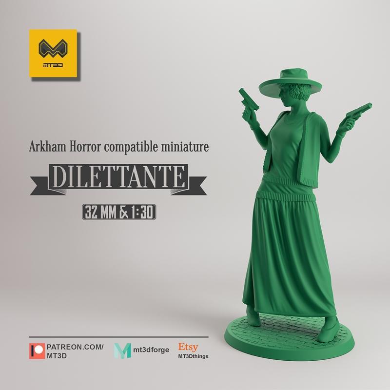 阿卡姆恐怖兼容款3D打印模型：Dilettante|Dilettante – Arkham Horror compatible – 3D Print Model STL