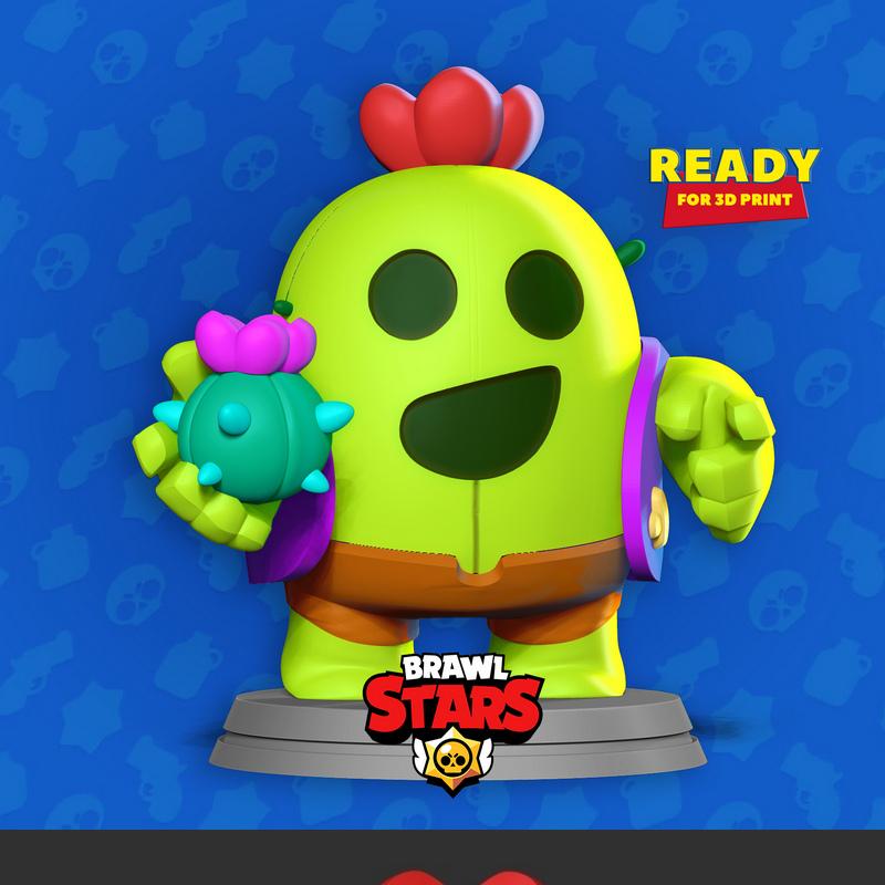 Spike 3D打印模型 cosplay角色造型|Spike – Brawl Stars Fanart – 3D Print Model