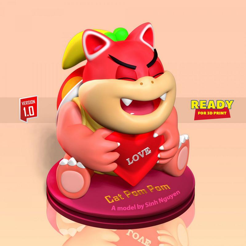 猫猫蓬蓬球 - 3D打印模型|Cat Pom Pom – 3D Print Model
