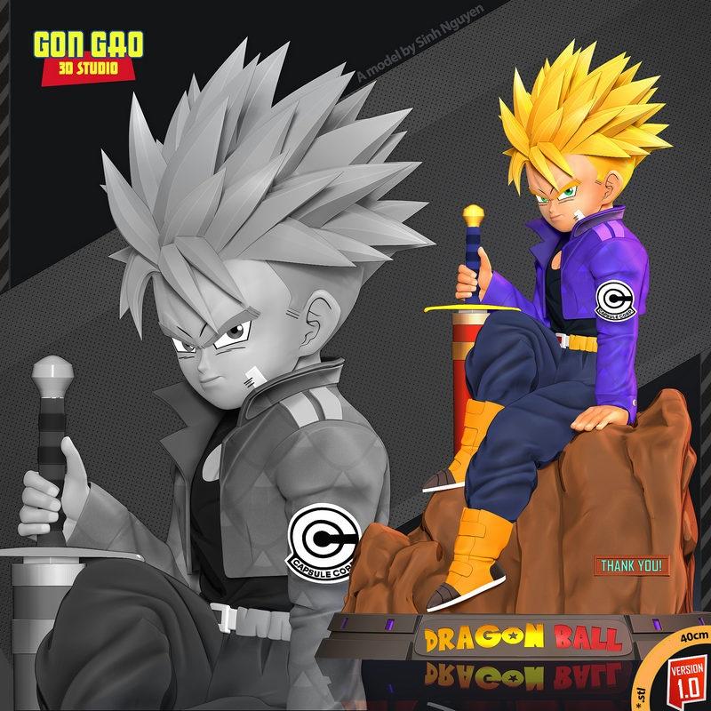 龙珠青年特卢克 3D打印模型|Young Trunks – Dragon Ball Fanart – 3D Print Model