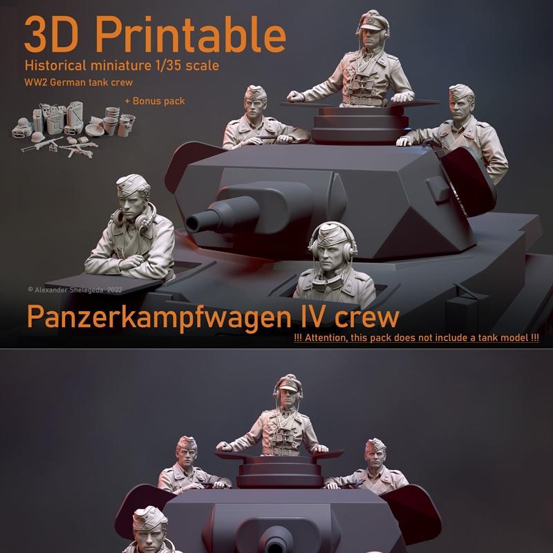 四号坦克乘员 3D打印模型|Panzerkampfwagen IV crew – 3D Print Model STL