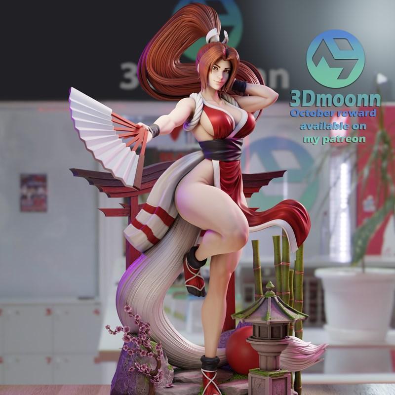 3D打印模型：拳皇Mai Shiranui|3Dmoonn – Mai Shiranui – The King of Fighters – 3D Print Model STL