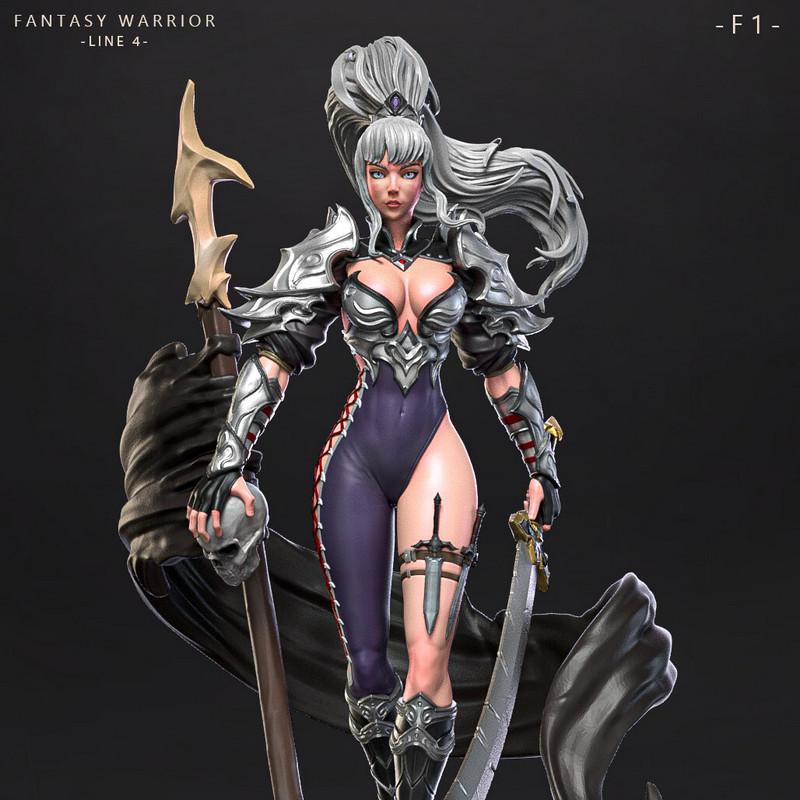 幻想战士 - 第4章 - F.1 - 3D打印模型|Fantasy Warrior – Line 4 – F.1 – 3D Print Model